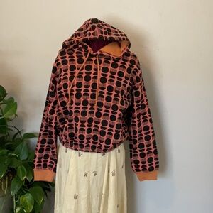 NWT Created by Hadiya Williams Black and Orange Patterned Hoodie